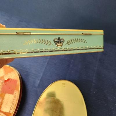 3 Vintage British England Biscuit Tins 1953 Queen Elizabeth Coronation Tins