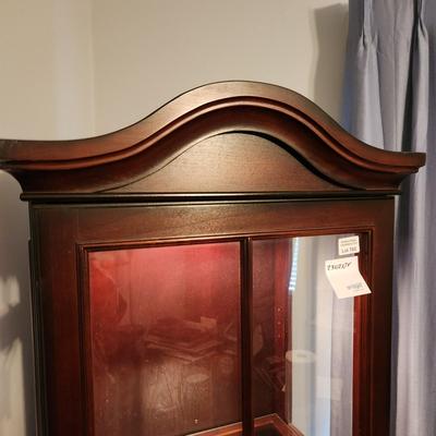 Lighted Curio Display Cabinet w 3 Adjustable Shelves 23x12x74