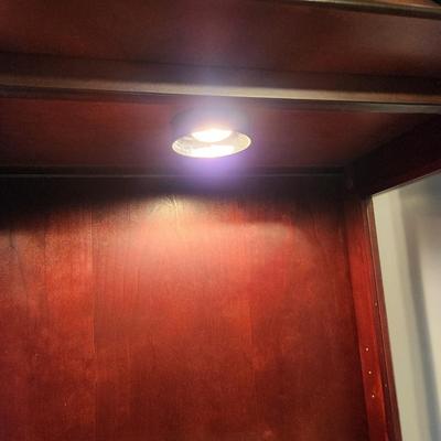 Lighted Curio Display Cabinet w 3 Adjustable Shelves 23x12x74