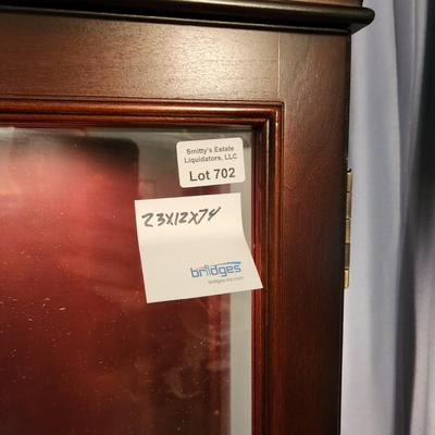 Lighted Curio Display Cabinet w 3 Adjustable Shelves 23x12x74