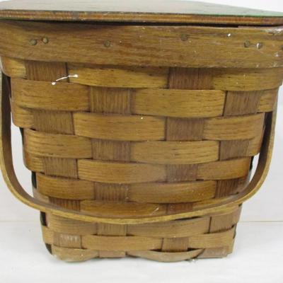 Hand Painted Splint Wood Basket by Cartwright