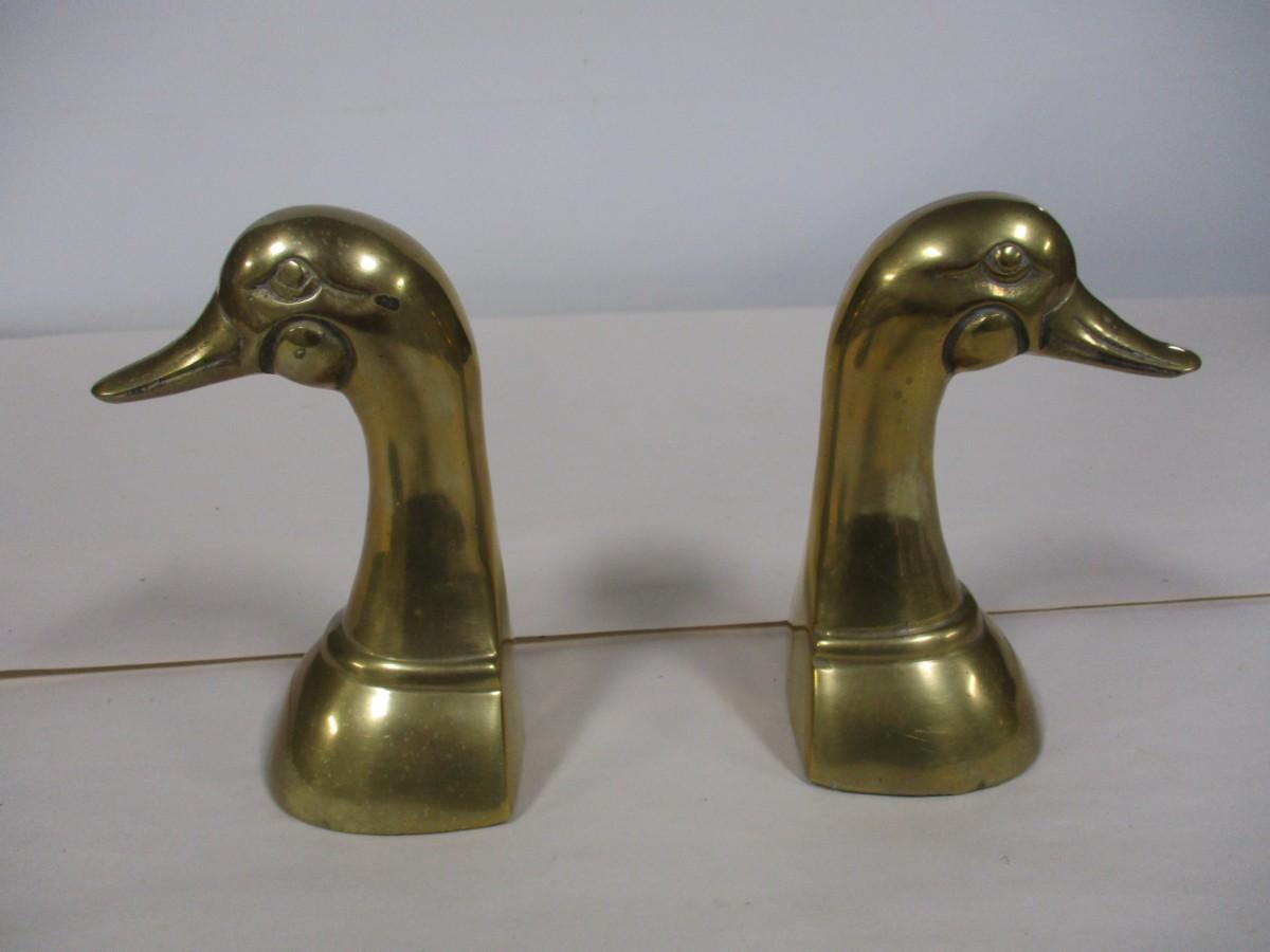 Brass Duck Bookends