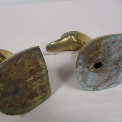 Brass Duck Bookends
