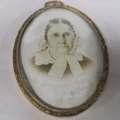 1800's Vintage Framed Bubble Glass Portraits
