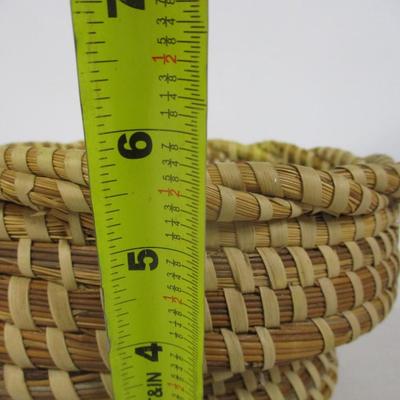 Sweetgrass Basket with Twisted Edge- Approx 8 1/2