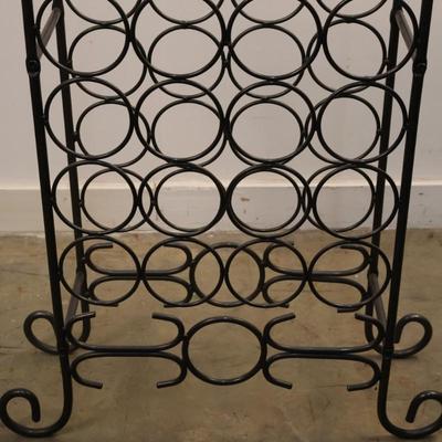 Iron Wine Rack with Glass Top