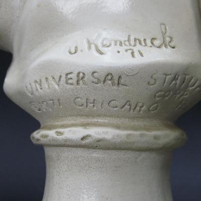 Vintage J. Kendrick Universal Statuary Corp. Chicago Girl Covering Ears & Boy Playing Saxophone Bust Molds