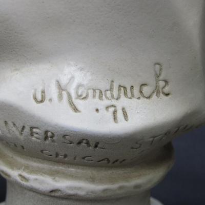 Vintage J. Kendrick Universal Statuary Corp. Chicago Girl Covering Ears & Boy Playing Saxophone Bust Molds