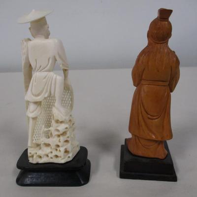 Chinese Carved Figures- Bone & Wood