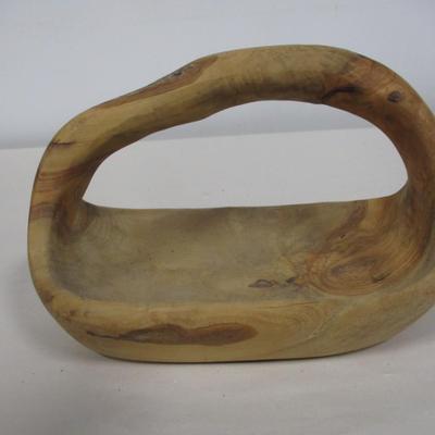Hand Carved Wood Basket