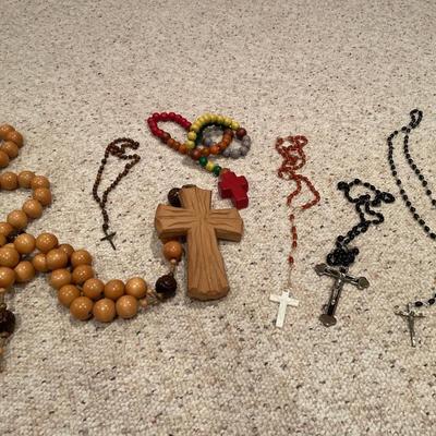 Large wooden rosary and more