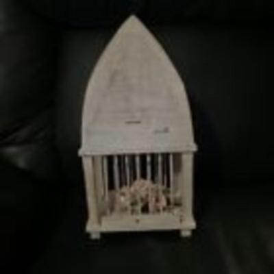 Vintage Wooden Decorative Birdcage Clock Farmhouse Shabby DÃ©cor