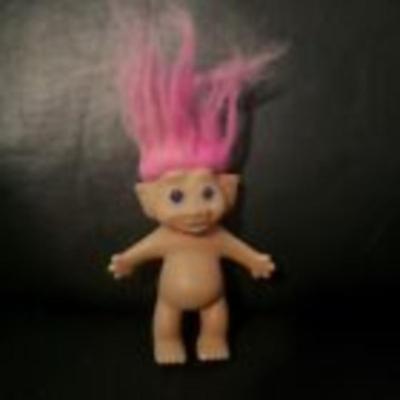 Vintage Russ 5â€ Troll Doll With Pink Hair