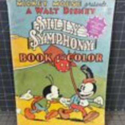 Vintage Repro DISNEY Coloring Book MICKEY MOUSE Silly Symphony BOOK TO COLOR