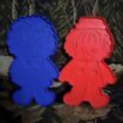 Vintage Raggedy Ann and Andy Cookie Cutters Red Blue