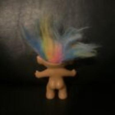 Troll Doll Bright of America 4" with Jeweled Earring Rainbow Hair