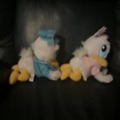 Vintage 1984 Baby Donald & Daisy Duck Plush Walt Disney 8â€Stuffed Disneyland