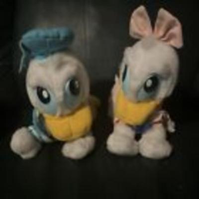 Vintage 1984 Baby Donald & Daisy Duck Plush Walt Disney 8â€Stuffed Disneyland