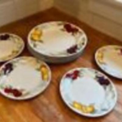 Totally Today 8 Fruit Plates, 4 Dinner and 4 Salad Stoneware China