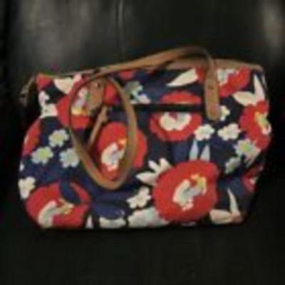 ROSETTI Floral Women's Handbag Tan Double Strap Silver Tone Hardware Purse