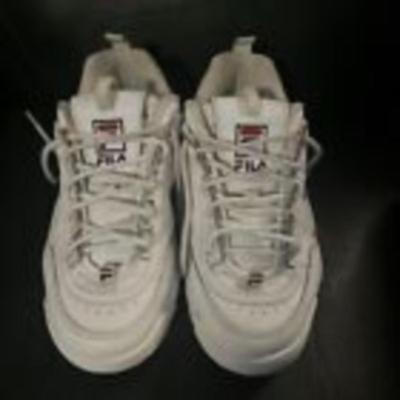 Fila Women's Disruptor II Premium Sneaker - White/Navy/Red - Size 8