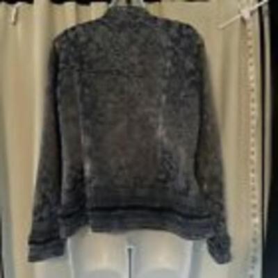 Coldwater Creek Jacket Womens Medium Floral Sheen Jacquard Open Front