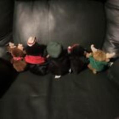 Coca-Cola Christmas Ornament Plush Penguin Deer Set of 5 Holidays