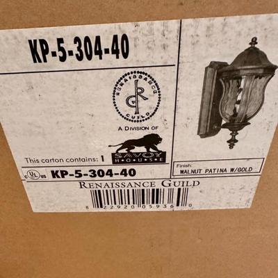 Lot 340 Monticello Walnut Patina Outdoors Wall Lantern KP-5-304-40 (Bronze Color)