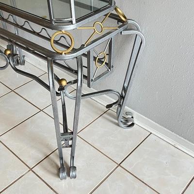 Lightweight Metal Wine / Bakers Rack With Gold Accents