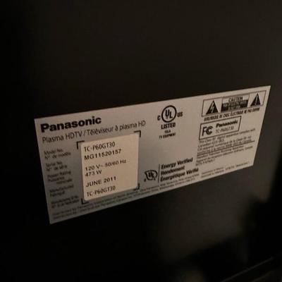 Lot 309 Panasonic, HD, plasma, TV, model TC P606130 plus glass and metal tv stand