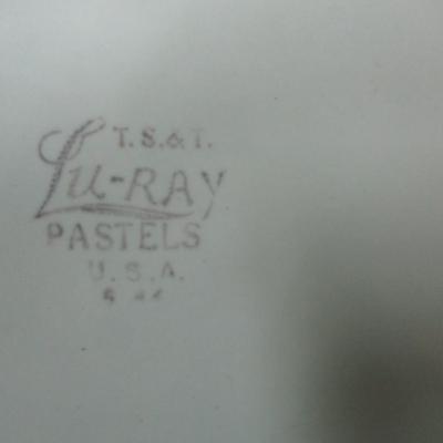 Vintage T.S. & T. Lu-Ray Pastels USA Platter