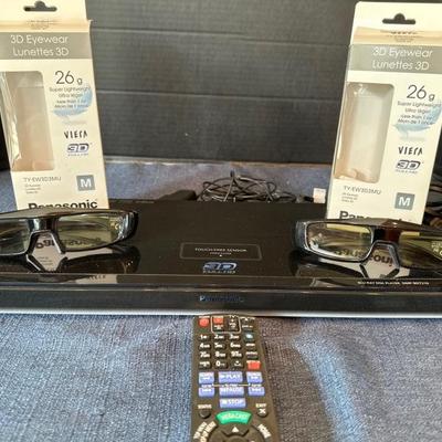Lot 310 Panasonic 3-D Blu ray disc player with 3D glasses