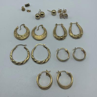 14K Gold Hoop Earrings & Studs (B1-HS)
