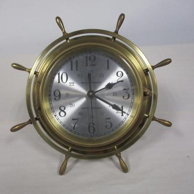 Quartzmatic Seth Thomas Nautical Ships Wheel Clock