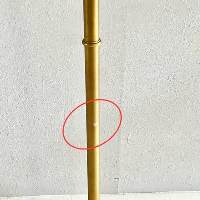 3-Way Gold Metal Floor Lamp With Glass Shade