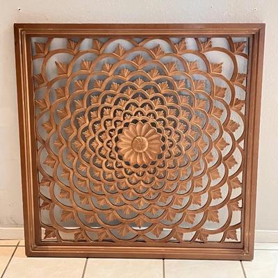 3' x 3' Square Ornate Carved Wall Decor
