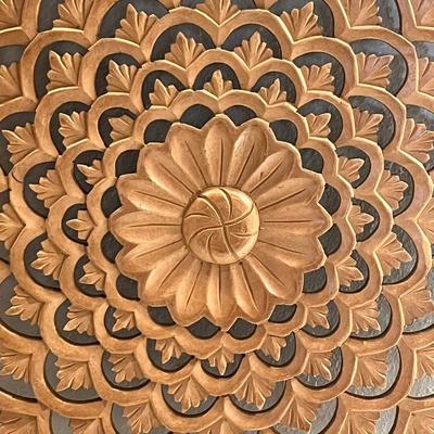 3' x 3' Square Ornate Carved Wall Decor