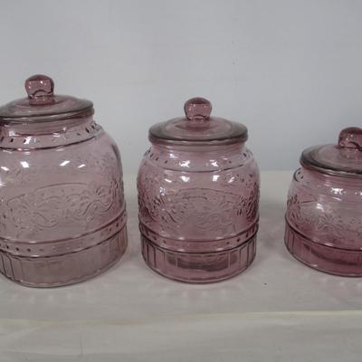 Pioneer Woman 3 Piece Glass Canister Set