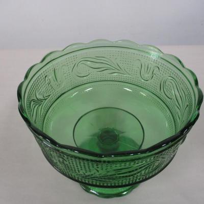Emerald Green Glass Footed Compote Candy Dish