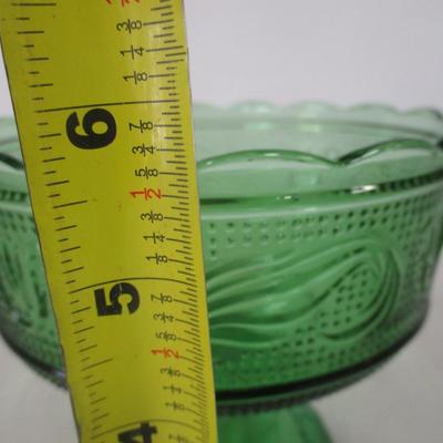 Emerald Green Glass Footed Compote Candy Dish