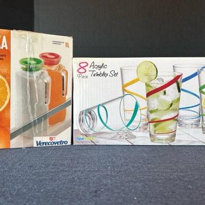 Lot 323 Fridge jugs & acrylic tumbler set