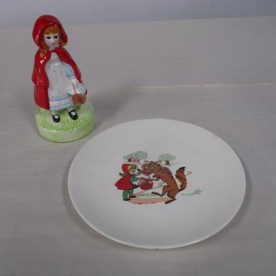 Vintage Schmid Little Red Riding Hood Figure and Plate