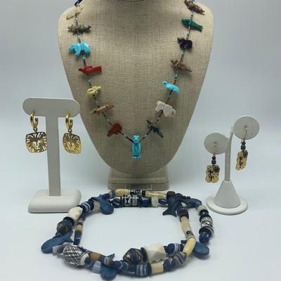 Carved Stone Fetish Necklaces plus Earrings & More (B1-HS)