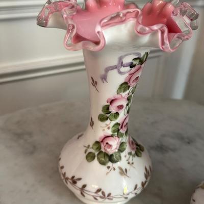 Pair Fenton Vases