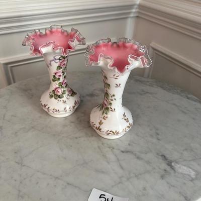 Pair Fenton Vases