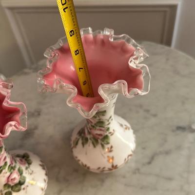 Pair Fenton Vases
