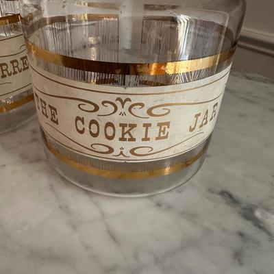 Pair Vintage Pyrex Canisters