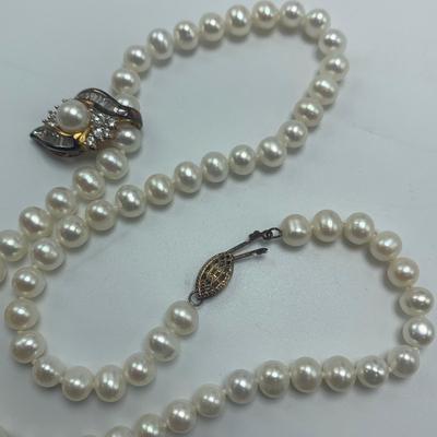 Collection of Pearl Necklaces, Earrings, & Brooches (B1-HS)