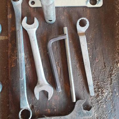 Assortment of wrenches and other hand tools
