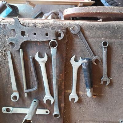 Assortment of wrenches and other hand tools